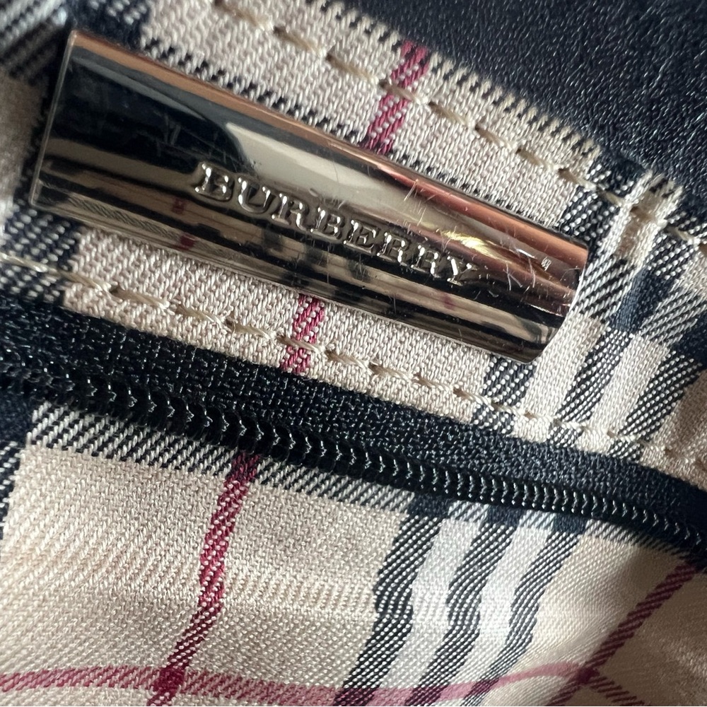 Burberry Black and Dark Brown Leather with Nova Check interior w/box! EUC - Picture 5 of 12